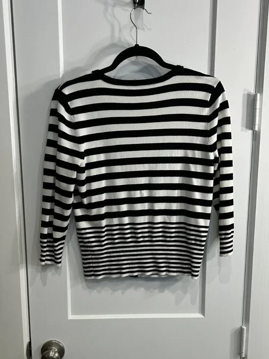 WHBM Cardigan Bundle Lot of 4 – Black White Classics Chevron Stripe Polka Paisle - Picture 11 of 15